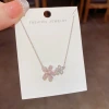 Zircon double flower necklace for women in an Ins-style, niche flower style, the same as the popular online celebrity's high-end, light luxury forest-themed collarbone chain accessory Specification image
